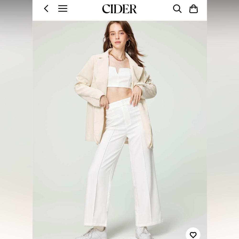 2 piece bachelorette/bride outfit-Tank Top + Solid Stitch Straight Leg Trousers